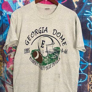 Vtg 90's Georgia Dome Blue Devils Single Stitch T Shirt Made in USA Large